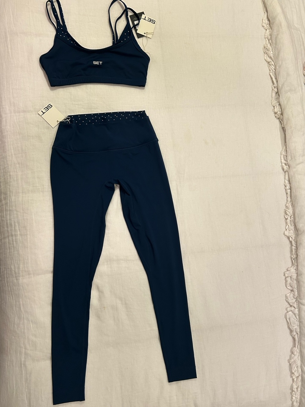 SET Active Navy High-Waist Legging and Strappy Sports Bra Set
